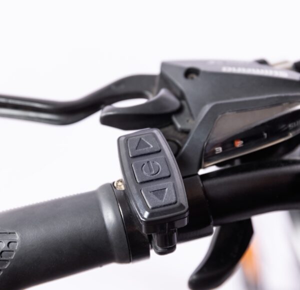 black ebike handle closeup image